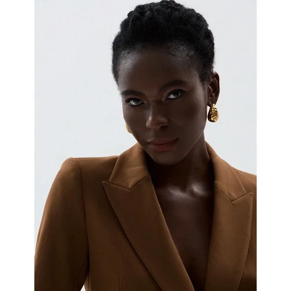 18K Gold Teardrop Earrings*Raindrop Earrings*Gold Textured Earrings - Picture 2 of 6